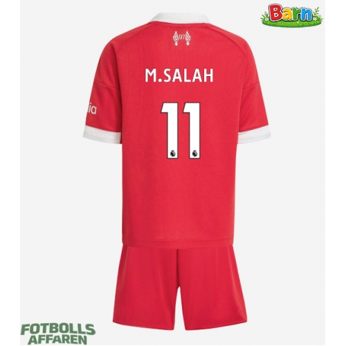 Liverpool Mohamed Salah #11 Hemmaställ Barn 2025-26 Kortärmad (+ Korta byxor)